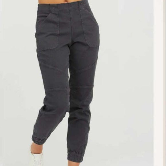 SPANX Pants - Spanx Stretch Twill Cargo Jogger Pant Washed Black Gray L
